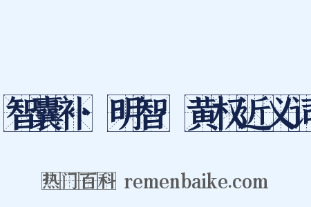 智囊补·明智·黄权近义词是什么意思的图片